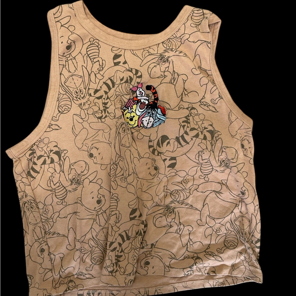 Disney Tan Crop Top with Character Print